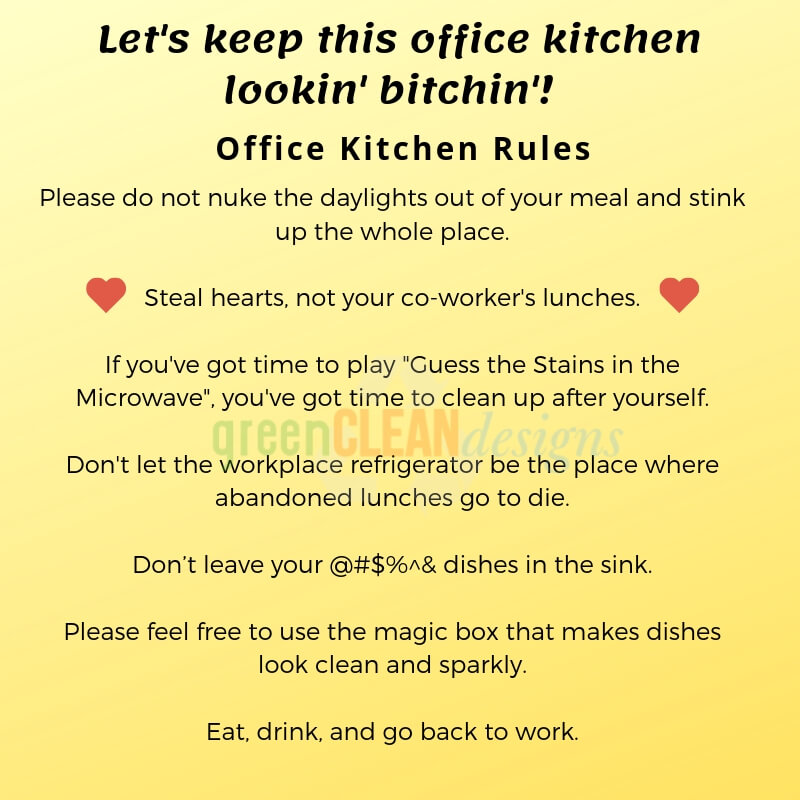 office kitchen etiquette funny rules 