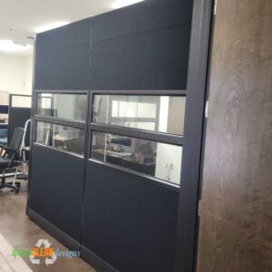 Tall Private Office in Black Fabric