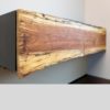 Pecan Live Edge Wood Floating Cabinet Kansas City GreenCleanDesigns.com