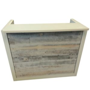 White Reclaimed Wood Reception Desk greencleandesigns.com Kansas City