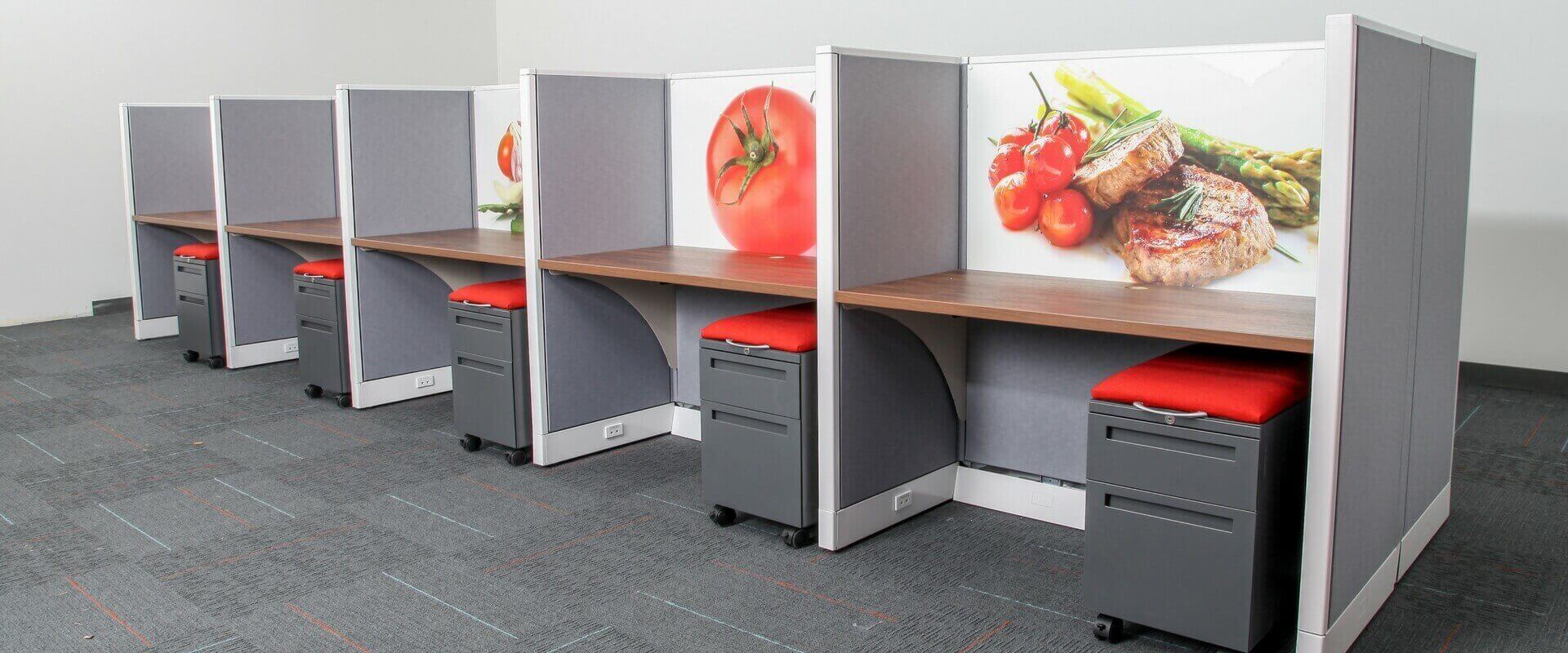 modern grey cubicles