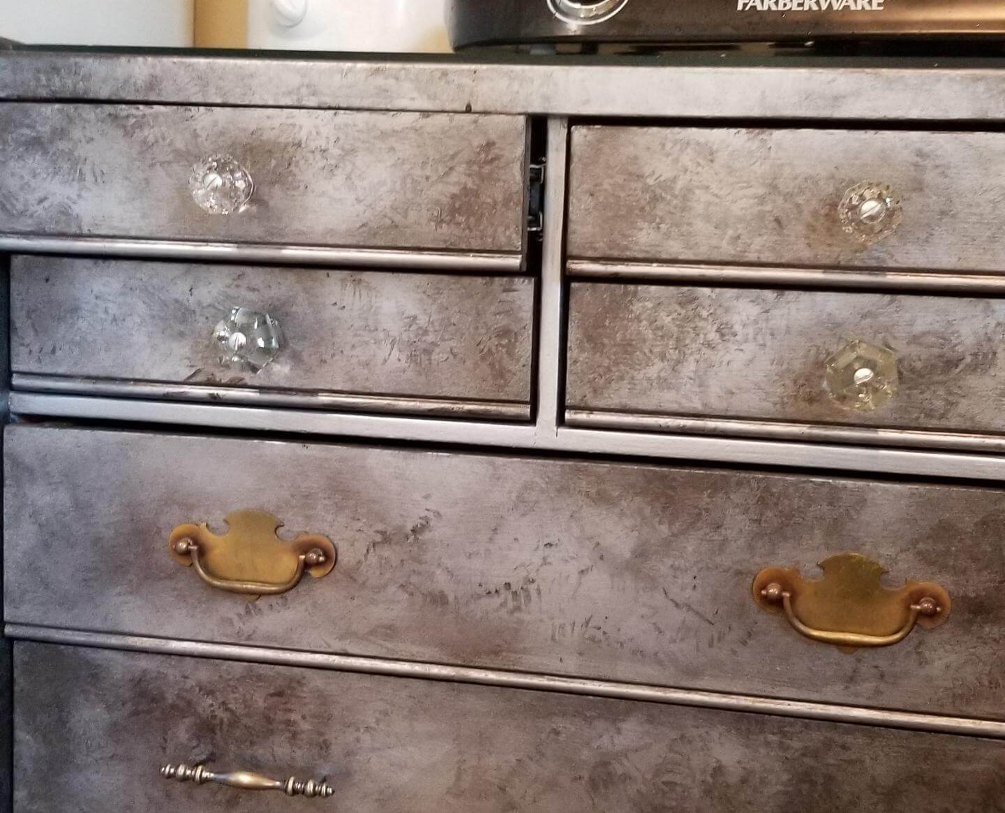 wood to metal dresser