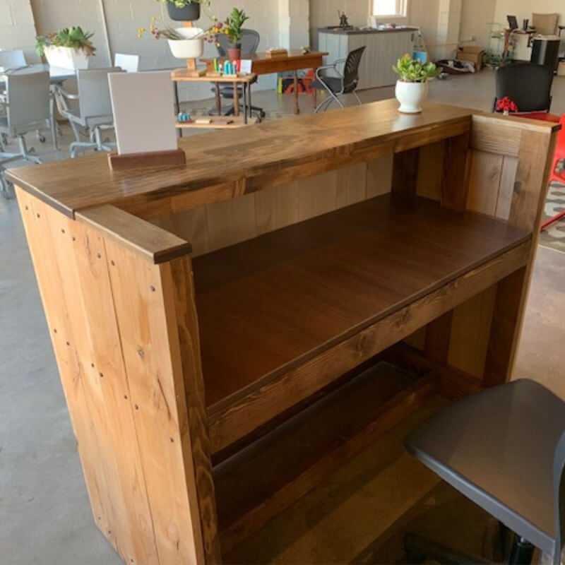 Small Wood Reception Desk Greencleandesigns Com Mini Sales Counter