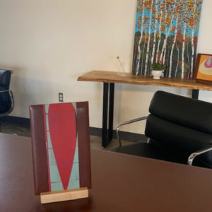 laminate adhesive as office art