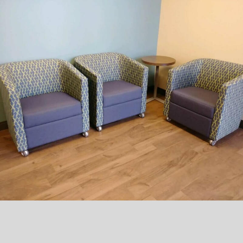 club chairs in a waiting room