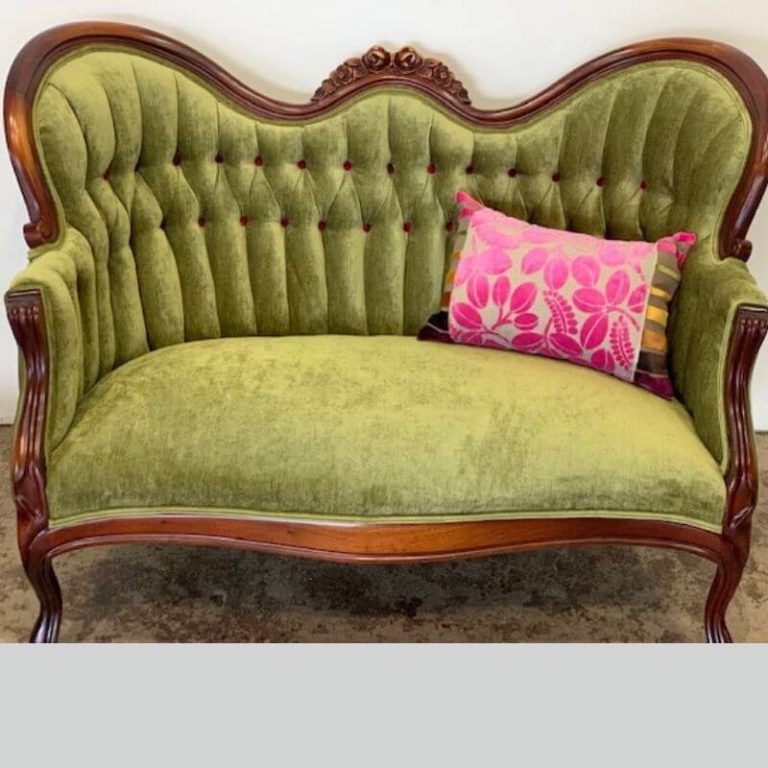 victorian loveseat for sale green velvet settee