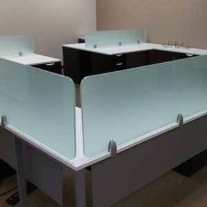 18 tall frosted glass tabletop partitions