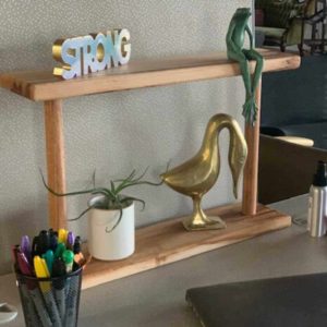 wood desktop shelf