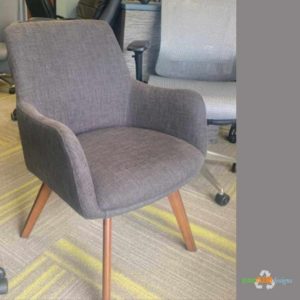 waiting room chair with wood tapered legs