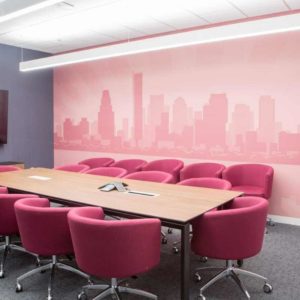pink conference room greencleandesigns.com