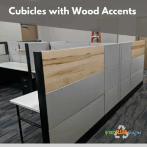 cubicles with wood accents