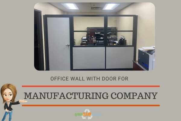 Office wall with door for manufacturing company