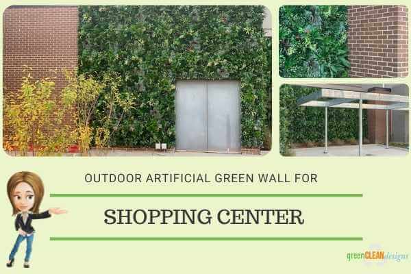 outdoor artificial green wall for shopping center
