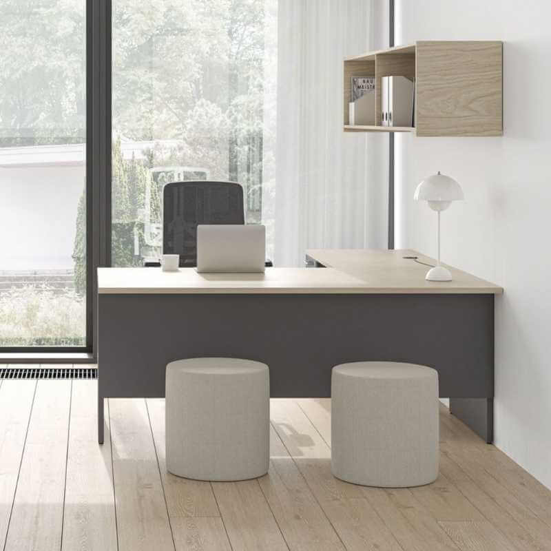 Two Tone L Shaped Desks