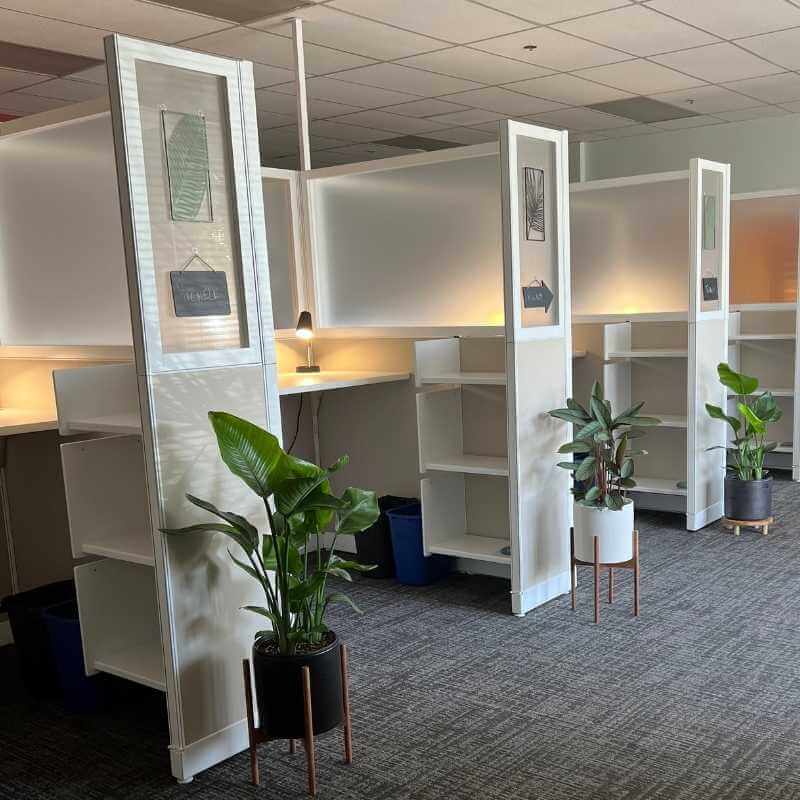 frosted glass cubicles