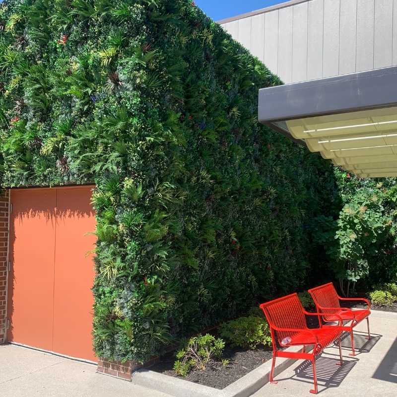 faux greenery outdoor wall