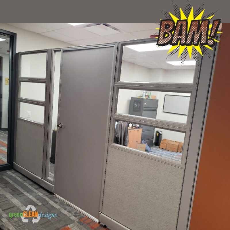 high cubicle walls with doors