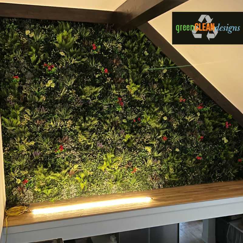 faux greenery wall
