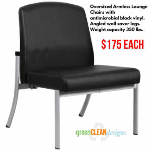 Large armless reception chairs