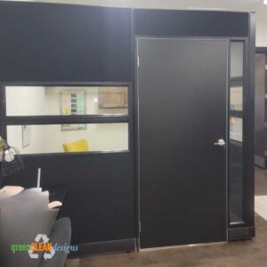 Black Office Cubicle with Door