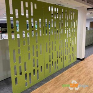 hanging panels for office to add privacy to an aisle